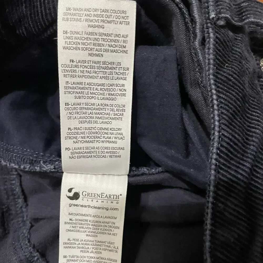 Boden 5 Pocket Cord Crop Jeans Size 4 Women Navy Blue Corduroy Wide Leg Preppy - Picture 9 of 10